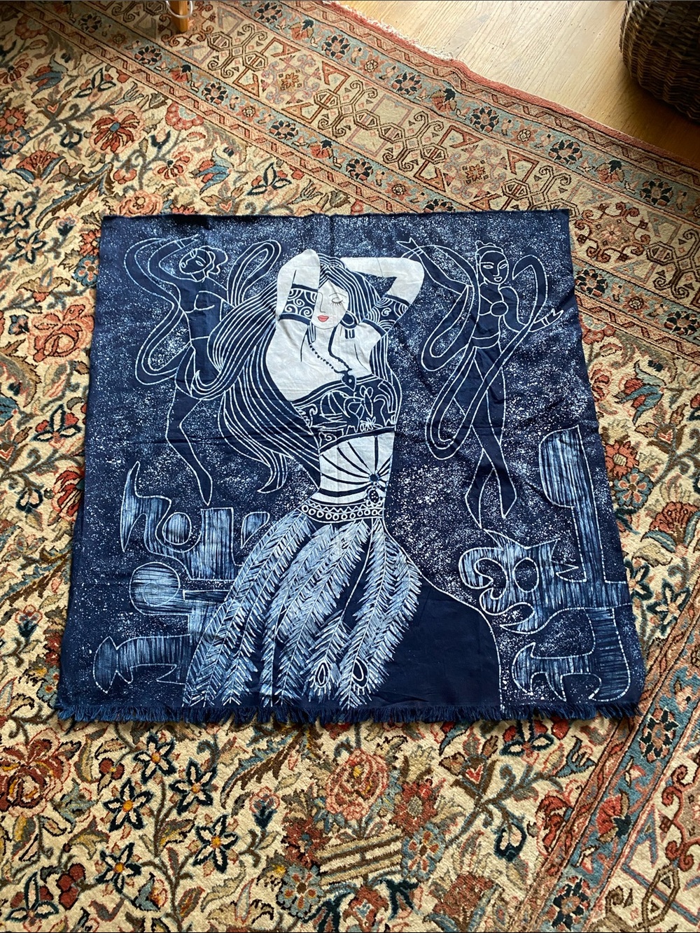 Navy Blue Dancer Wall Tapestry - Decorative Home Wall Decor